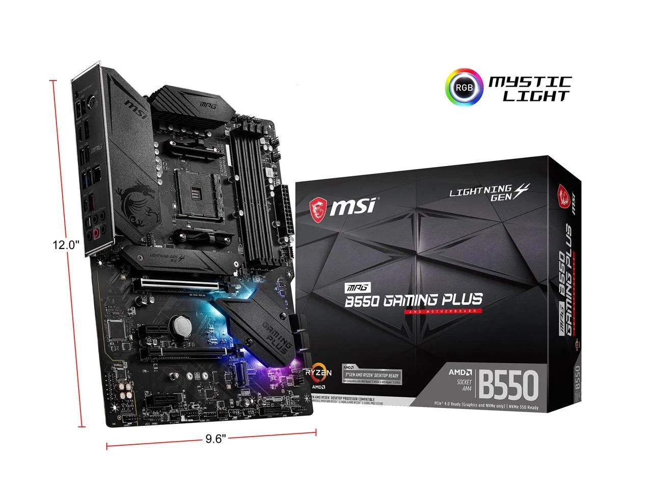 MPG B550 GAMING plus AM4 AMD B550 SATA 6Gb/S USB 3.0 ATX AMD Motherboard
